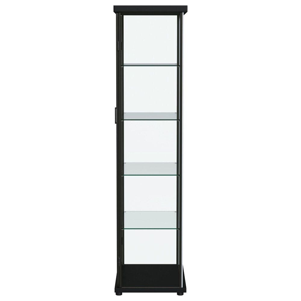Coaster Aero 5-Shelf Display Curio Cabinet in Black and Clear, , large