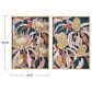 Creative Coop 39.38" x 27.5" Floral Prints Wall Art in Blue, Brown, Yellow and Orange (Set of 2), , large
