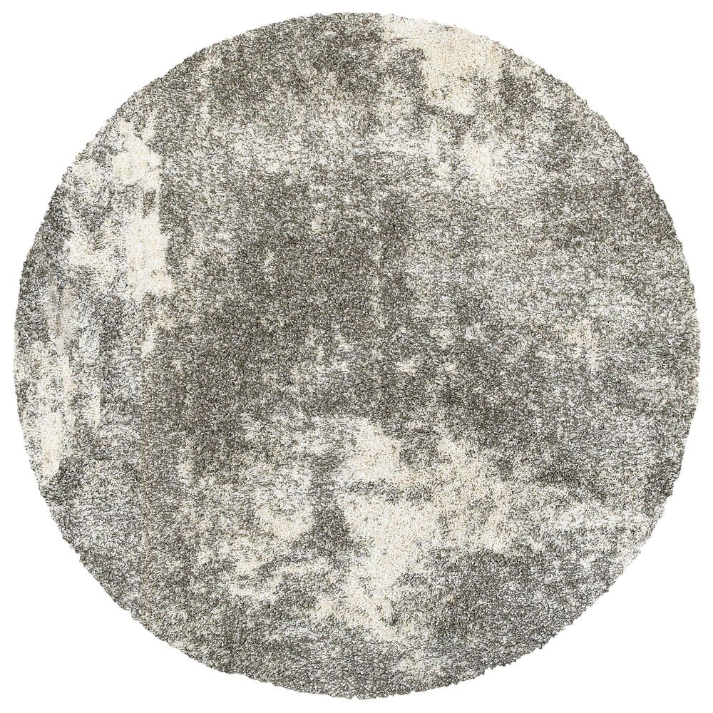 Oriental Weavers Henderson 5503H 7"10" Round Ivory and Gray Area Rug, , large