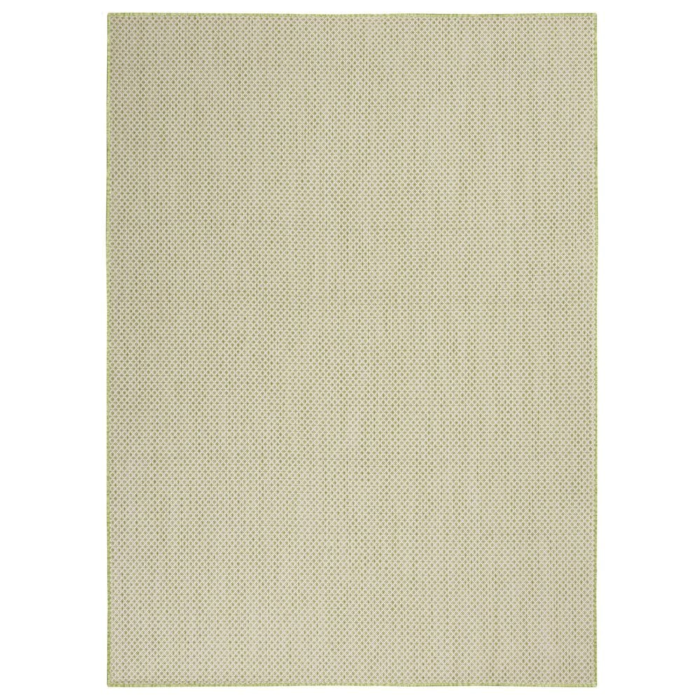Nourison Courtyard Ivory and Green 6" x 9" Indoor/Outdoor Area Rug, , large