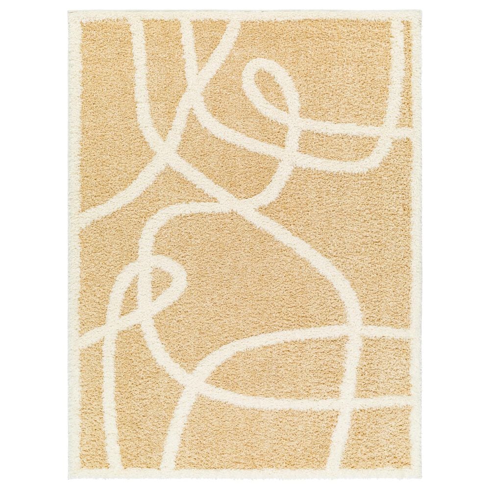 Surya Rodos Abstract 7"10" x 10" Mustard, White,Tan Area Rug, , large