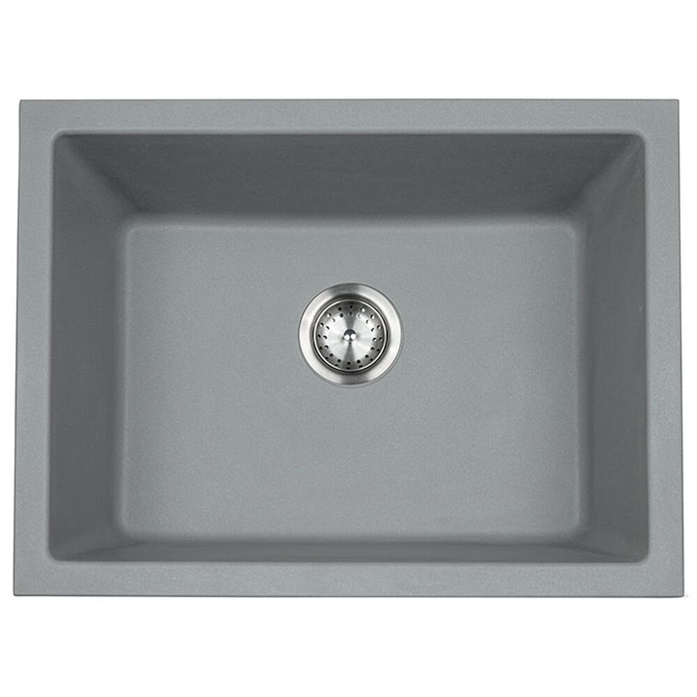 MS International 21.75" Undermount Single Bowl Kitchen Sink in Matte Gray, , large
