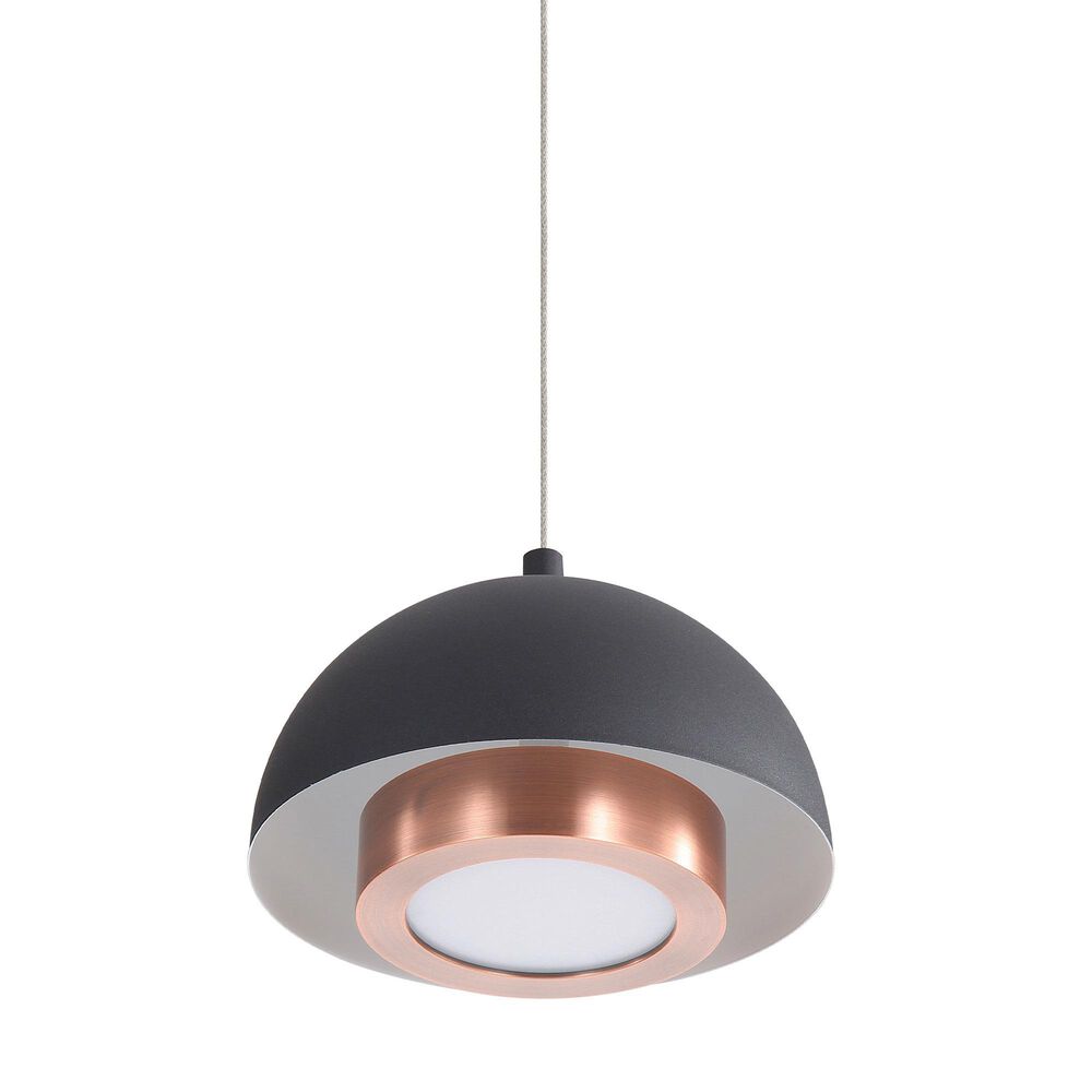Golden Lighting Solsken 7" 1-Light Pendant in Sand Black, , large