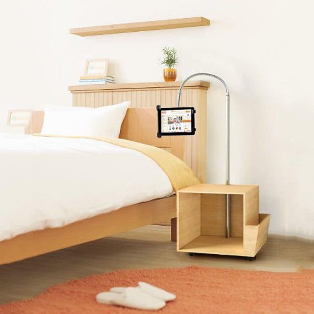 HOMLUX Space Saver Bookcase with Built-In Tablet Holder Stand in Beech, , large