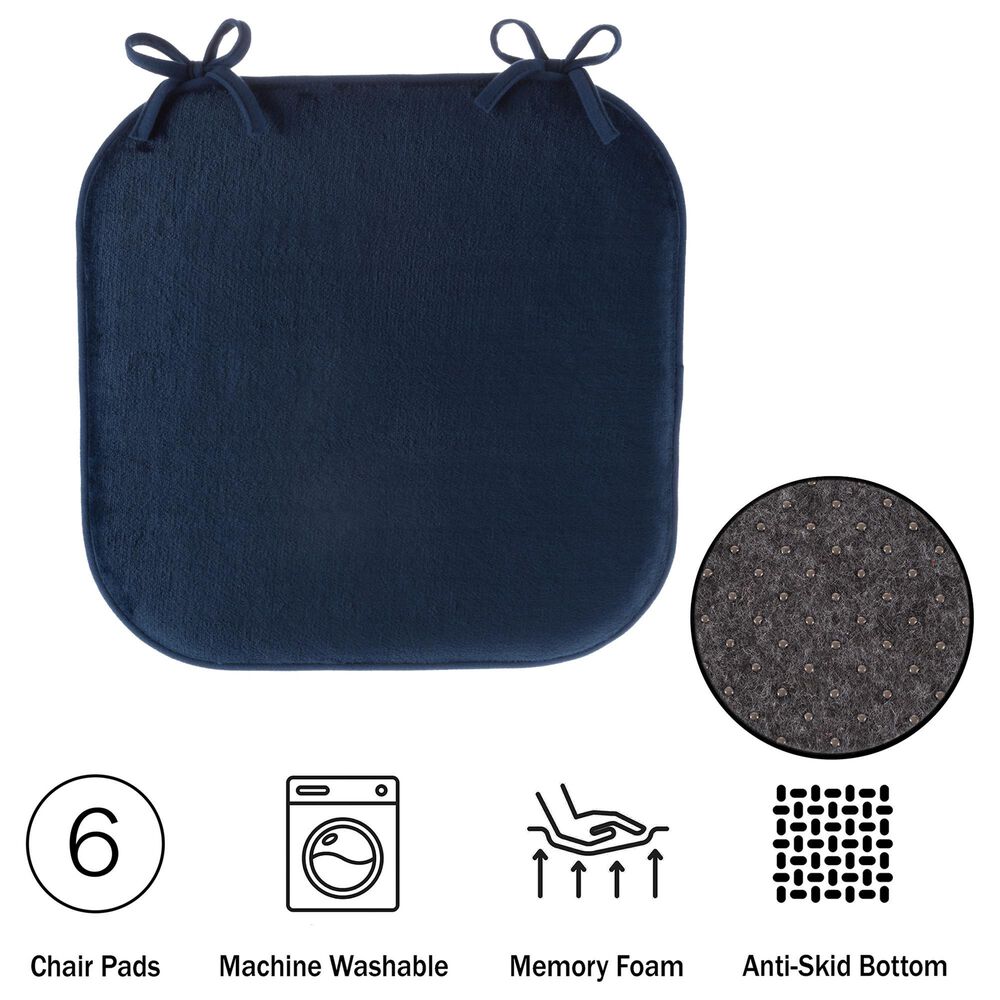 Timberlake Plush Chair Cushion in Navy &#40;Set of 6&#41;, , large