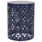 Hearth and Haven Outdoor End Table with Floral Pattern in Navy Blue, , large