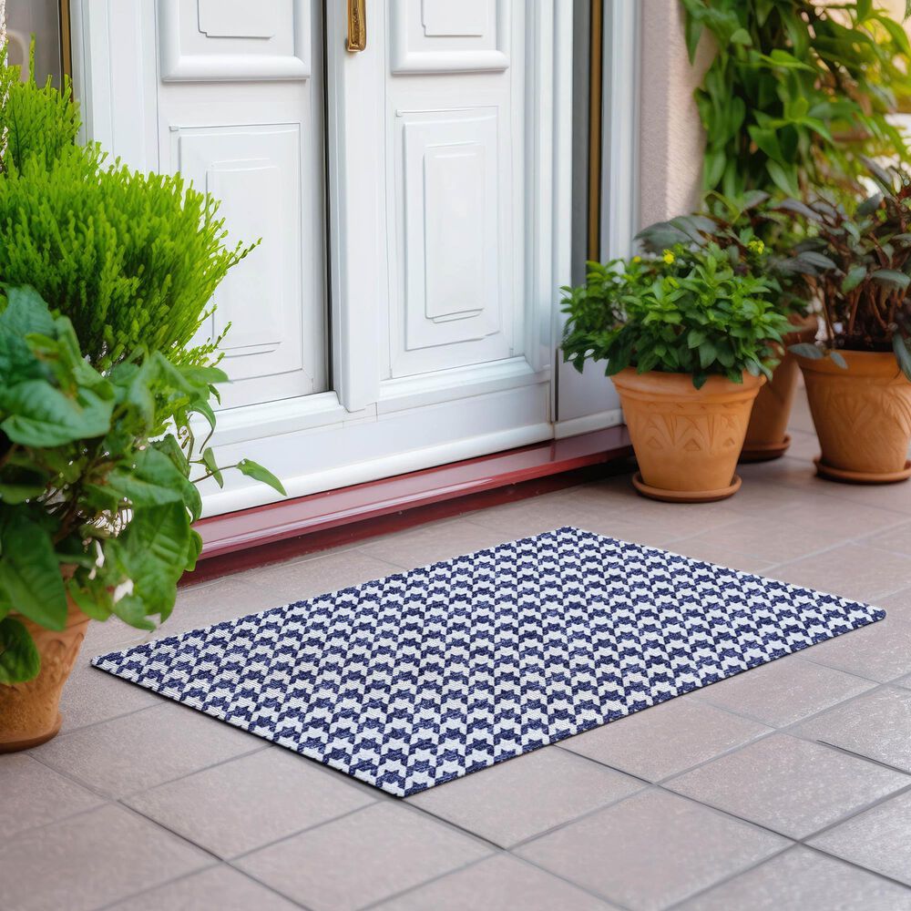 Dalyn Rug Company Hinton 1&#39;8&quot; x 2&#39;6&quot; Navy Indoor/Outdoor Area Rug, , large