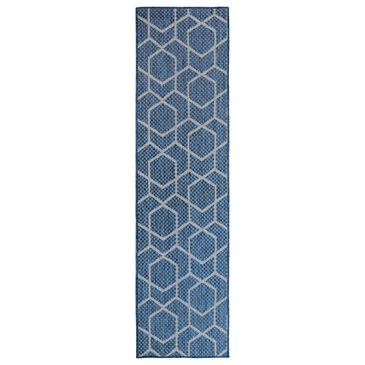 Nourison Horizon HOZ01 Denim 2"2" x 8" Indoor/Outdoor Runner, , large