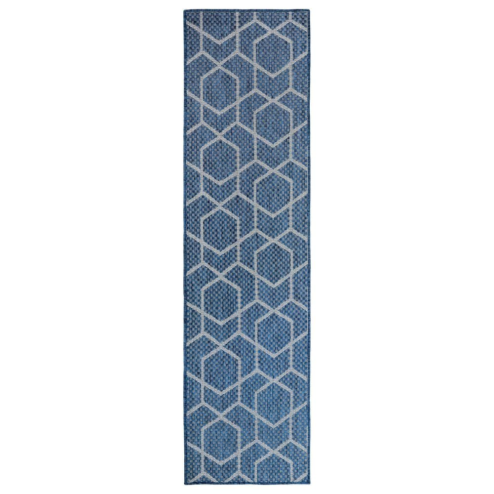 Nourison Horizon HOZ01 Denim 2"2" x 8" Indoor/Outdoor Runner, , large