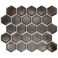 Dal-Tile Artefino Jewel Antiqued Brass 2.5" Framed Hexagon on 12" x 14" Porcelain Mosaic Sheet, , large