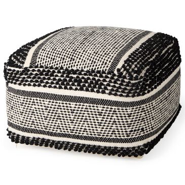 Mercana Garima 22" Square Pouf in Black, , large