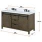Lexora Home Marsyas 60" Double Bathroom Vanity in Brown with 2 cm White Cultured Marble Top and Rectangular Sinks, , large