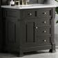 James Martin Vanities Brookfield 36" Single Bathroom Vanity in Black Onyx with 3 cm Arctic Fall Solid Surface Top and Rectangular Sink, , large