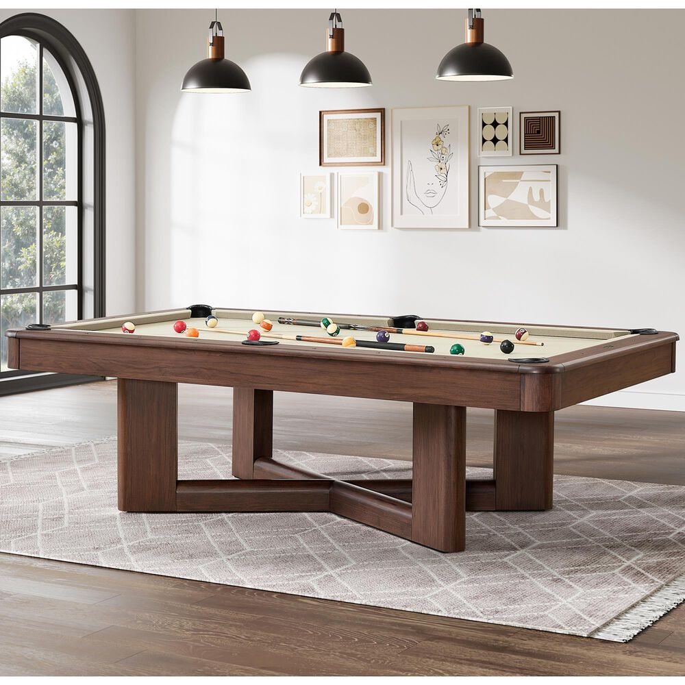 Imperial Ashford 8' Pool Table in Dark Walnut Finish and Khaki Felt Cloth , , large