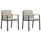 Armen Living Nofi Outdoor Dining Chair with Taupe Cushion in Charcoal and Teak (Set of 2), , large