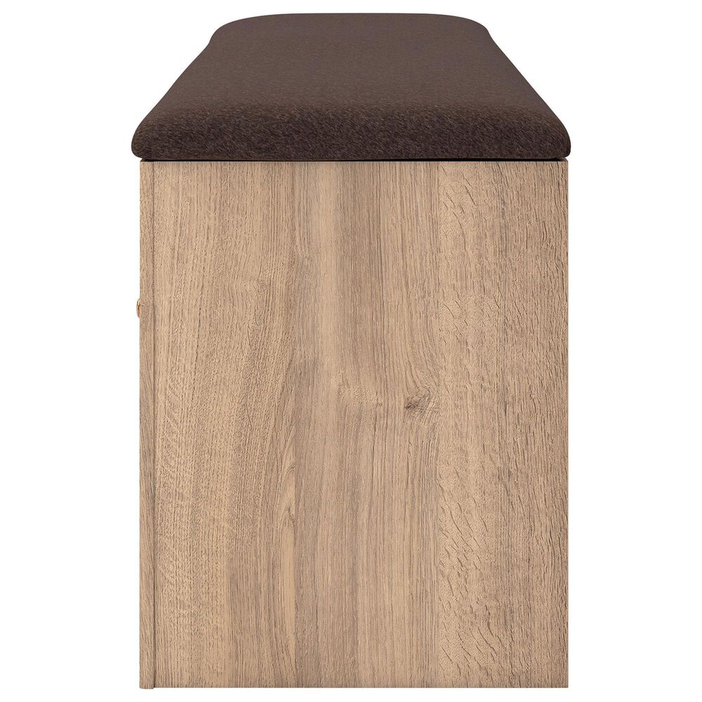 Ashley Kinlanni Storage Bench with Brown Cushion in Tan, , large