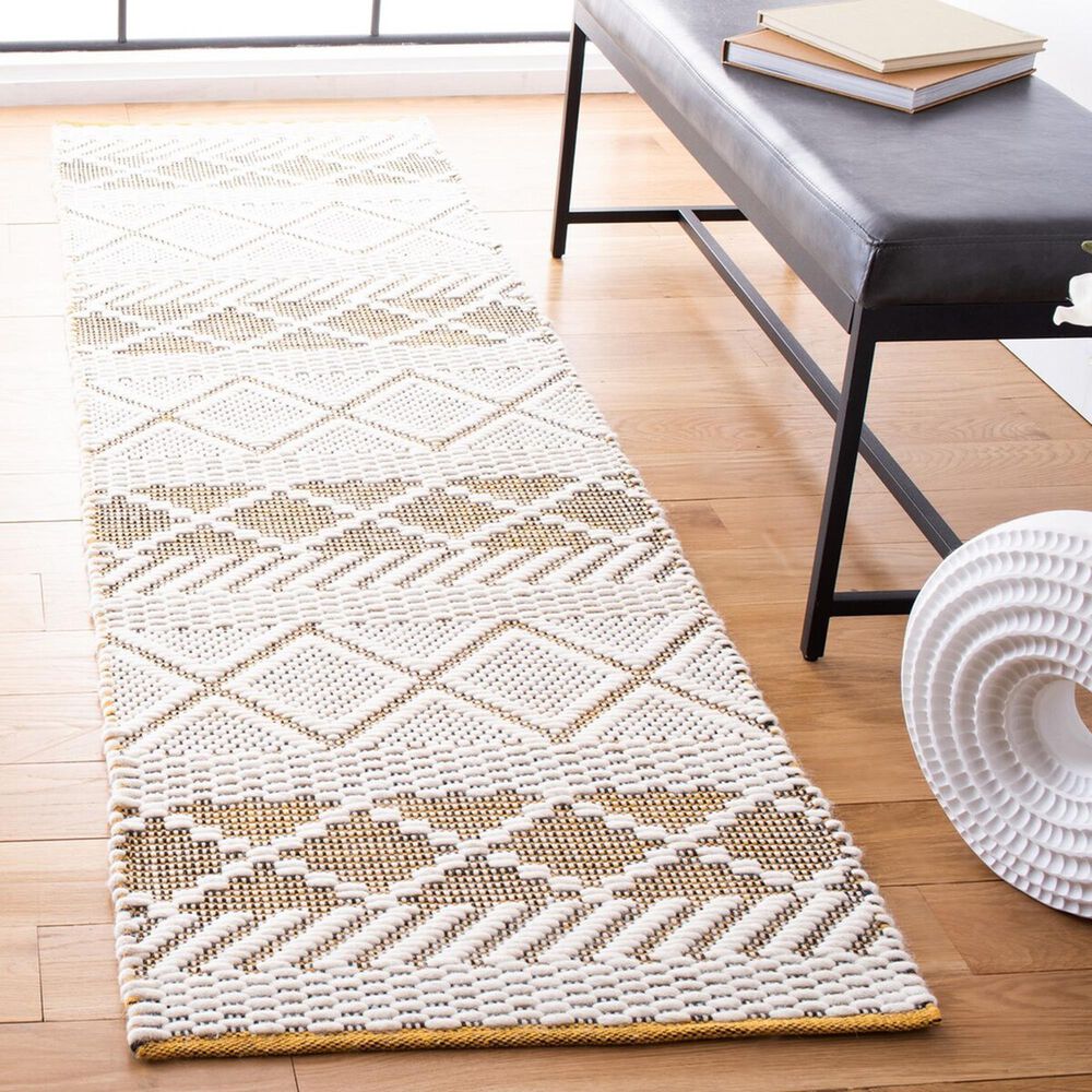 Safavieh Natura NAT854C 2&#39;3&quot; x 8&#39; Ivory and Yellow Runner, , large