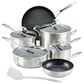 Circulon 10-Piece Nonstick Cookware Set with Bonus Slotted Turner in Stainless Steel, , large