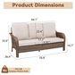 Hearth and Haven Outdoor PE Wicker Sofa with Deep Seat Cushions in Beige, , large