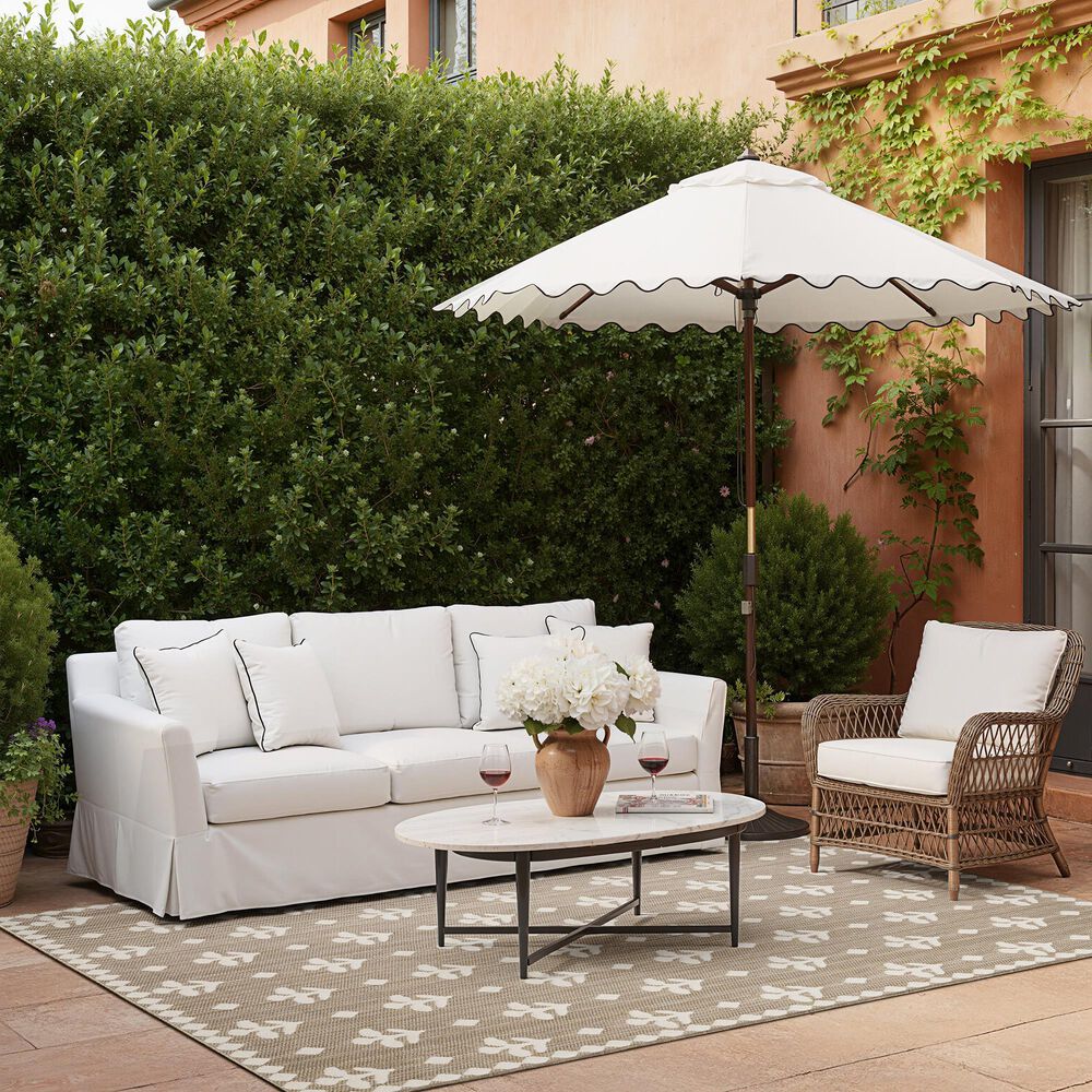 ROW by Oriental Weavers Zarina Floral Beige and Ivory 1'10" x 7'6" Indoor/Outdoor Runner, , large