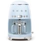 Smeg 47.34 Oz Drip Coffee Maker in Pastel Blue and Polished Chrome, , large