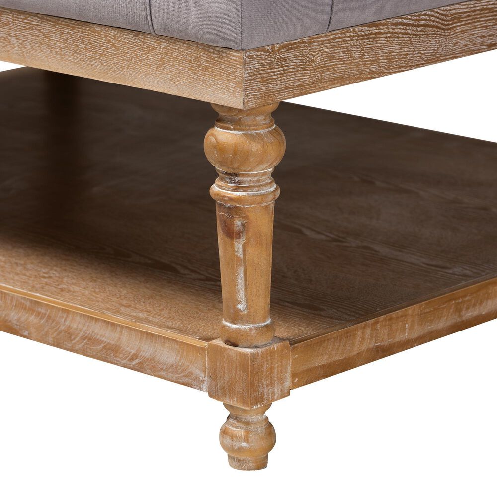 Baxton Studio Lindsey Cocktail Ottoman in Grey, , large