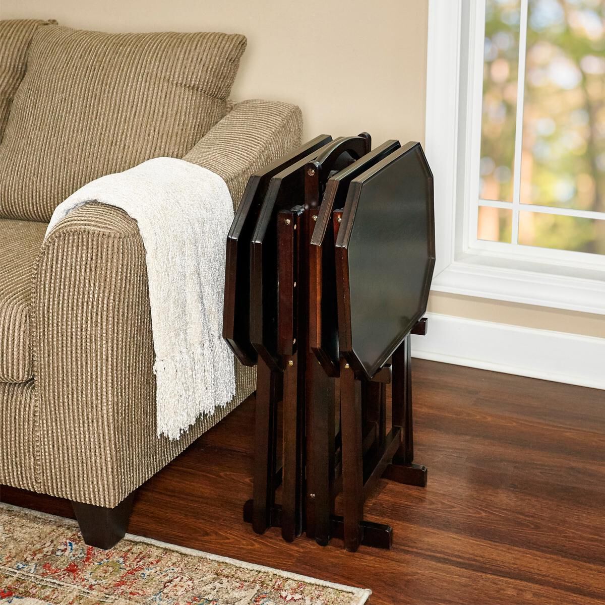 Wooden tv trays hot sale set of 4
