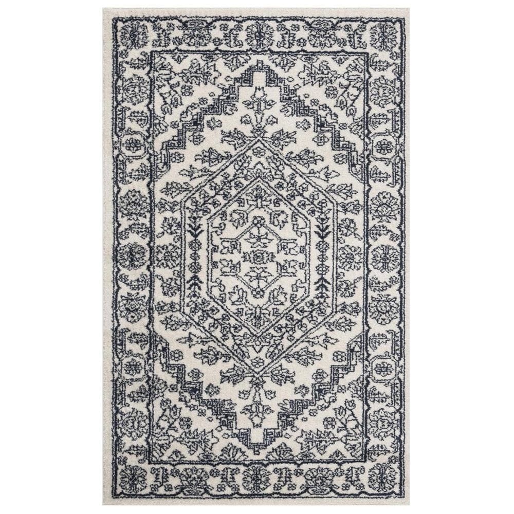 Safavieh Adirondack ADR108R 3" x 5" Ivory and Navy Area Rug, , large