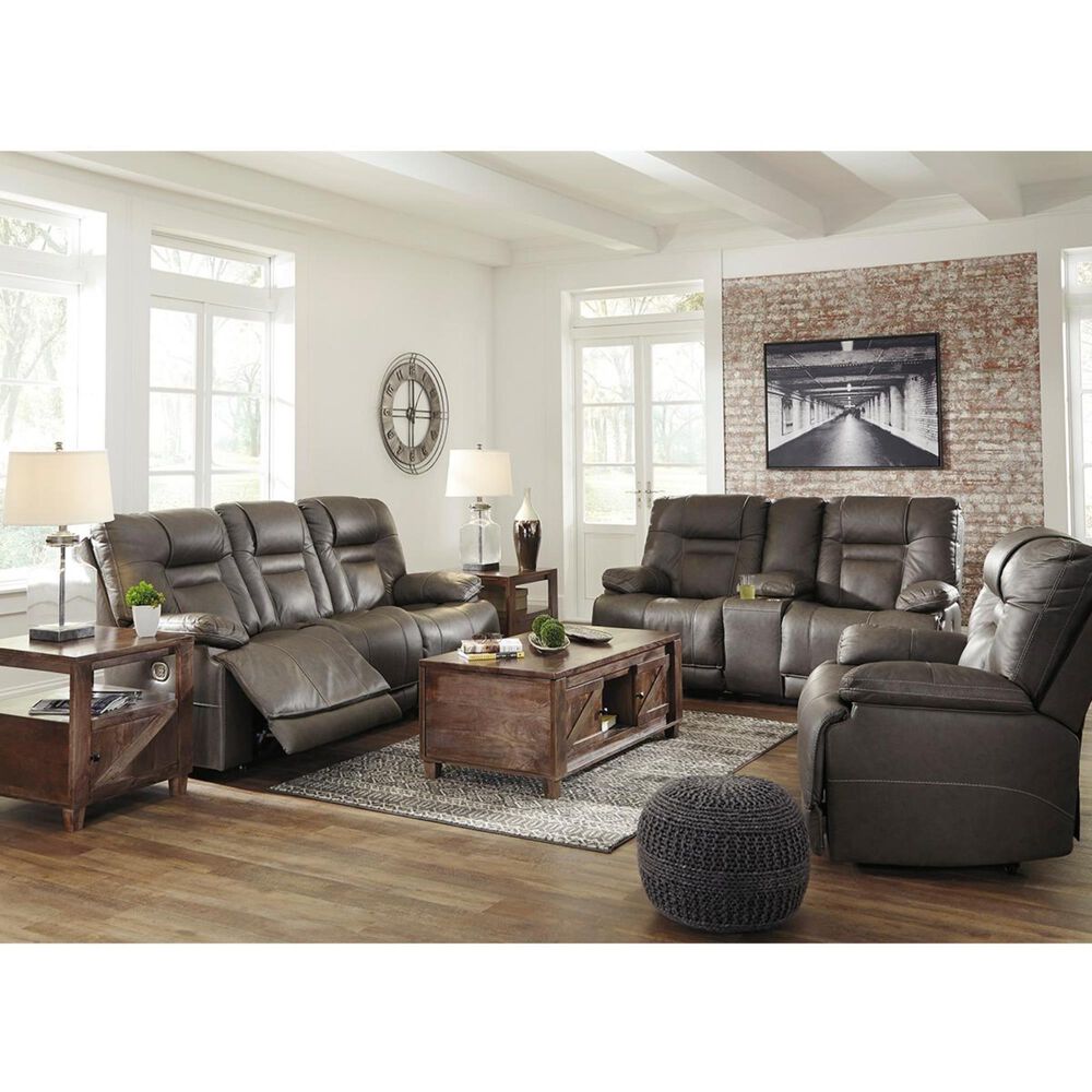 Ashley Wurstrow Power Reclining Sofa with Adjustable Headrest in Smoke, , large