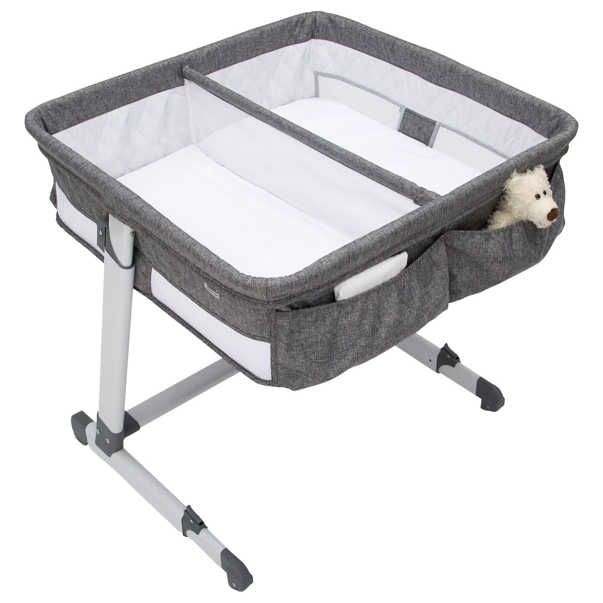 Delta Simmons Kids By The Bed Twin City Sleeper Bassinet in Grey