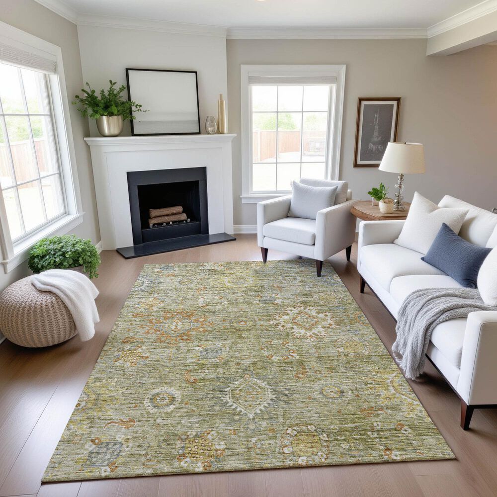 Dalyn Rug Company Silk Road Sage, Aloe, Fern, Copper and Ivory 5&#39; x 7&#39;6&quot; Area Rug, , large