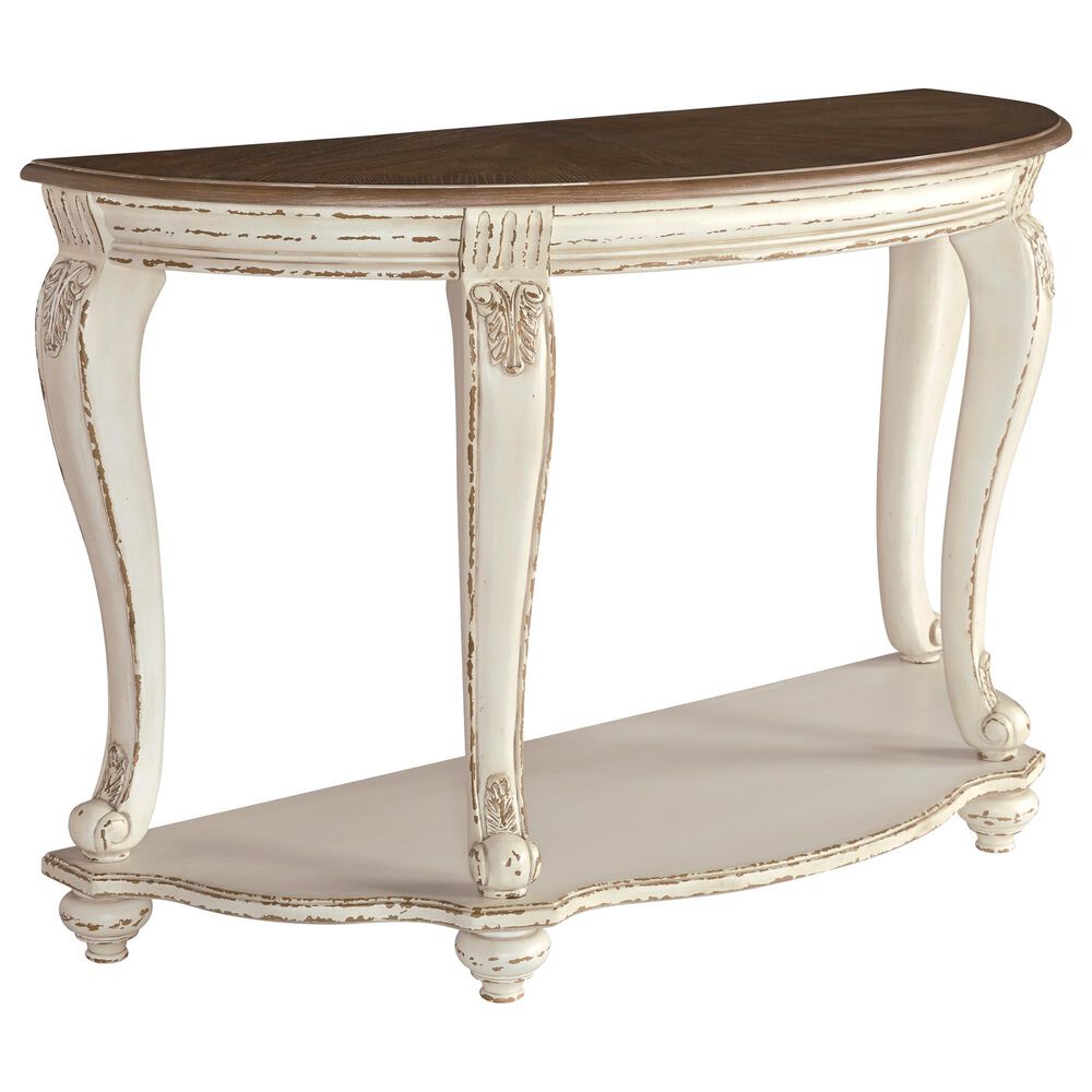 Signature Design by Ashley Realyn Sofa Table in Chipped White, , large