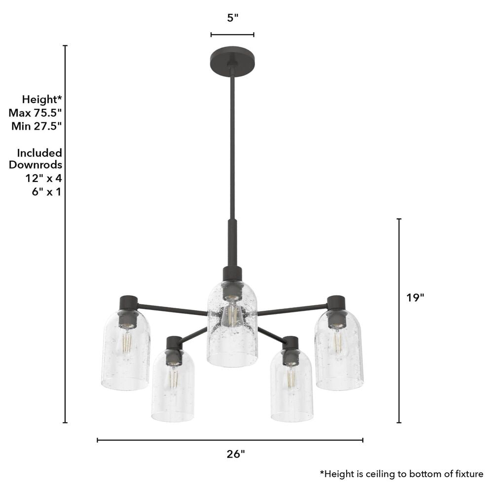 Hunter Lochmeade 5-Light Chandelier in Noble Bronze, , large