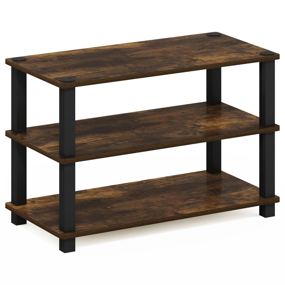 HOMLUX 3-Tier Shoe Rack in Amber Pine and Black, , large