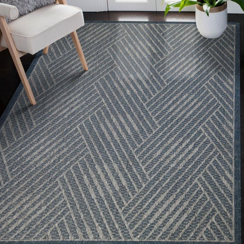 Amer Rugs Maryland Geometric 8&#39; x 10&#39; Blue Area Rug, , large