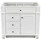 James Martin Vanities Bristol 36" Single Bathroom Vanity in Bright White with Single Hole 3 cm White Zeus Quartz Top and Rectangular Sink, , large