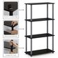 HOMLUX Turn-N-Tube 4-Tier Multipurpose Shelf Display Rack in Black and Grey, , large