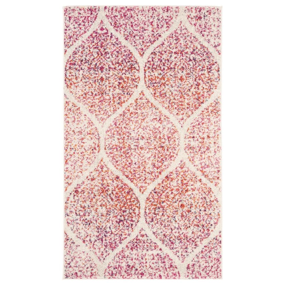 Safavieh Madison MAD604R 3" x 5" Cream and Fuchsia Area Rug, , large