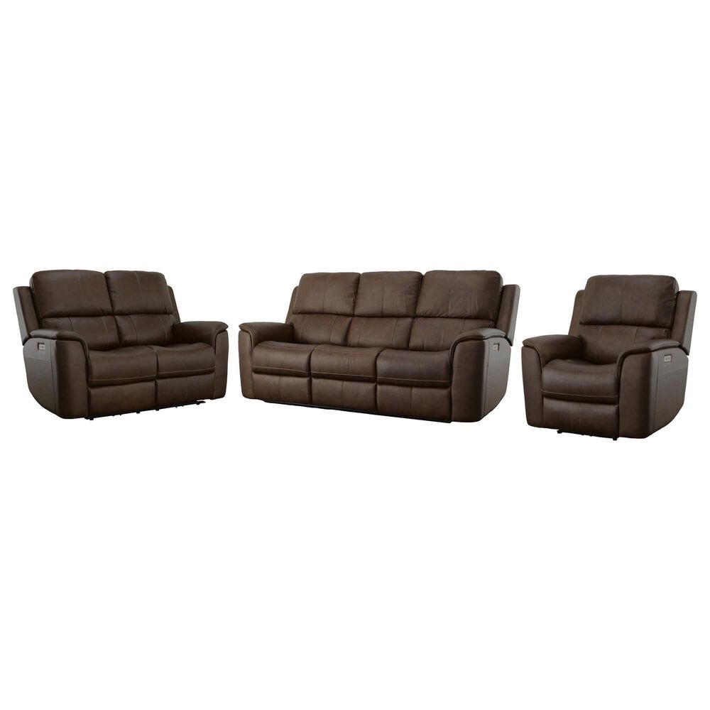 Flexsteel Henry 3-Piece Power Reclining Living Room Set in Burnt Umber, , large