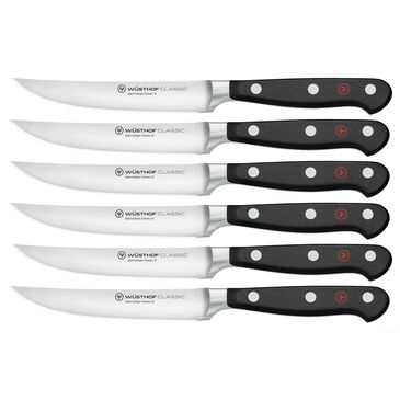 Wusthof Trident Classic Steak Knife in Stainless Steel and Black (Set of 6), , large