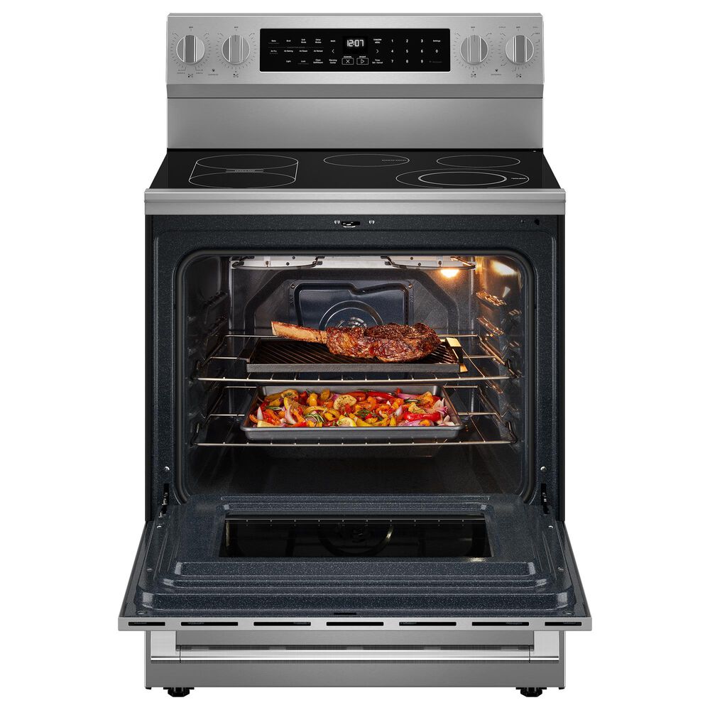 Maytag 2pc Kitchen Package with 1.1 Cu. Ft. Over the Range Flush Built-In Microwave and 5.3 cu. ft. 30 Inch Wide Electric Range with Grill Mode in Stainless Steel, , large