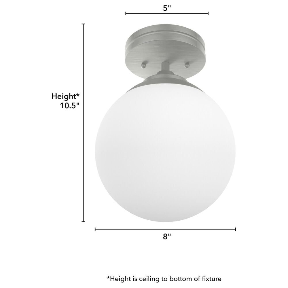 Hunter Hepburn 1-Light Semi-Flush Mount in Brushed Nickel, , large