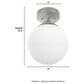 Hunter Hepburn 1-Light Semi-Flush Mount in Brushed Nickel, , large