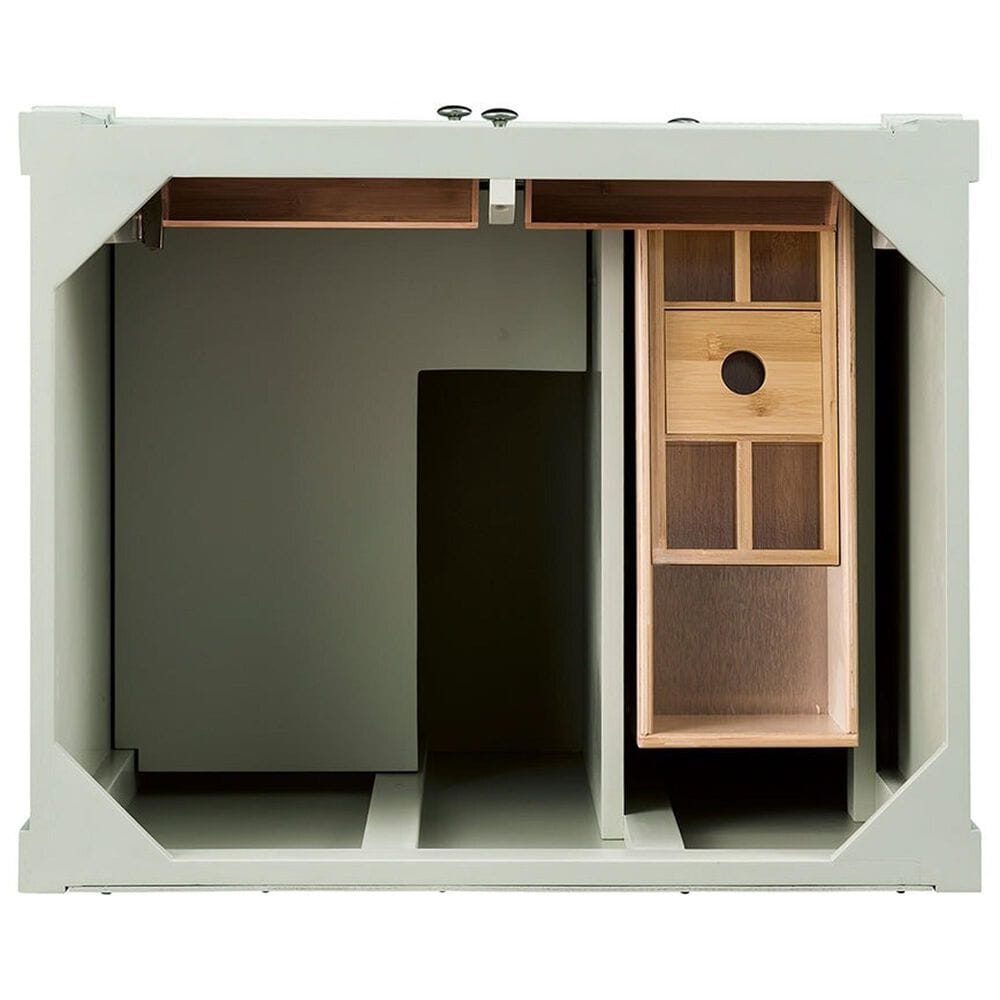 James Martin Vanities Brittany 30&quot; Single Bathroom Vanity in Sage Green with 3 cm Victorian Silver Quartz Top and Rectangular Sink, , large