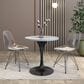Leisuremod LeisureMod Verve Collection 27 Round Dining Table, Black Base with Laminated White Marbleized Top, , large