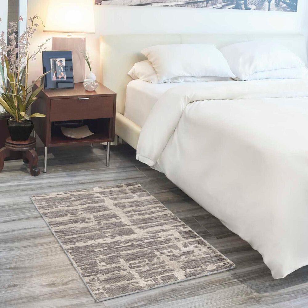 Nourison Luna 2&#39; x 3&#39; Grey and Silver Area Rug, , large