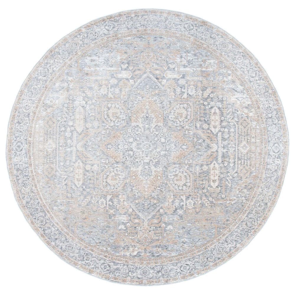 Safavieh Webster WBS320G 6"7" Round Grey and Beige Area Rug, , large