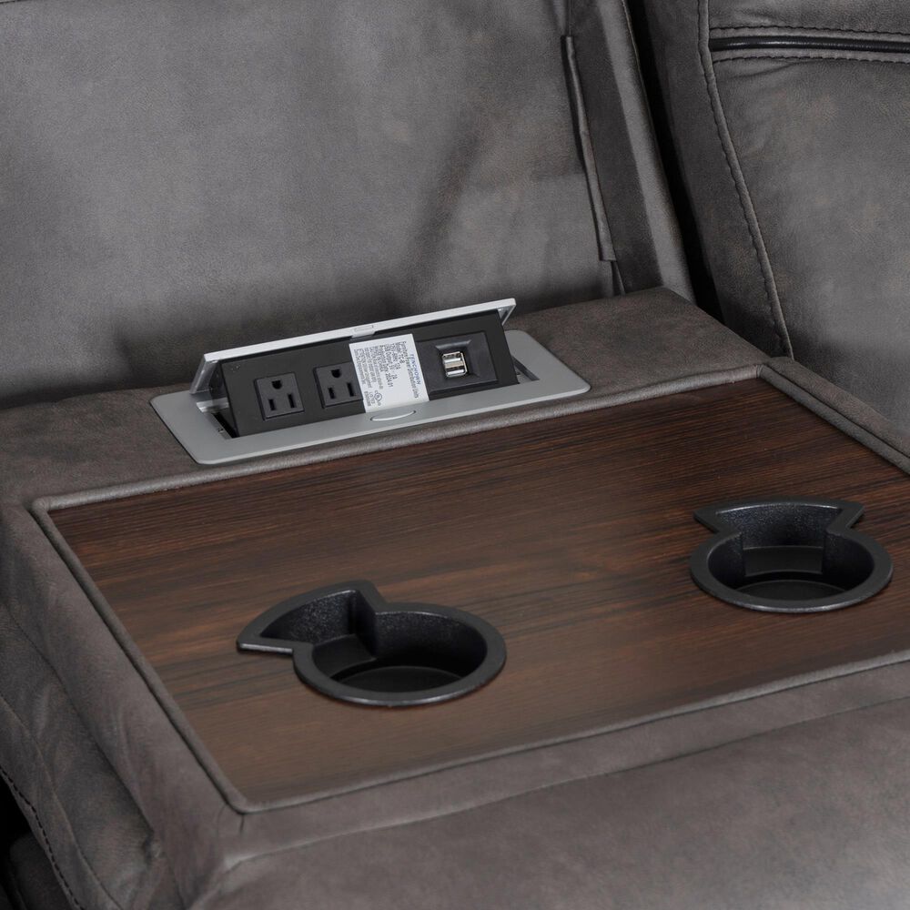 Linon Home Decor Galloway Manual Sofa in Stone Gray, , large