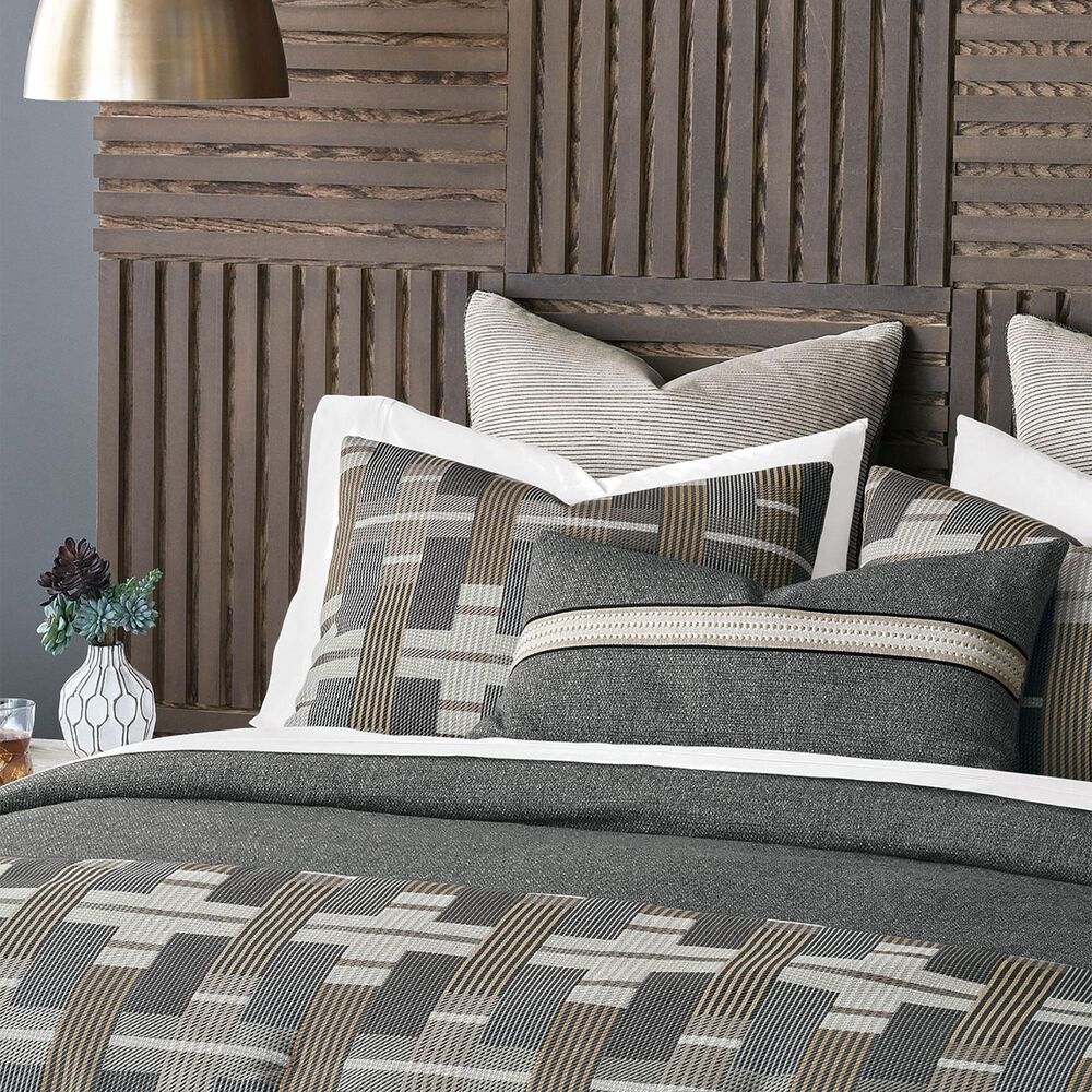 Eastern Accents Enoch King Bed Scarf in Grigio Smoke and Elio Charcoal, , large