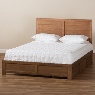 Baxton Studio Lisa Full Platform Storage Bed in Ash Walnut, , large